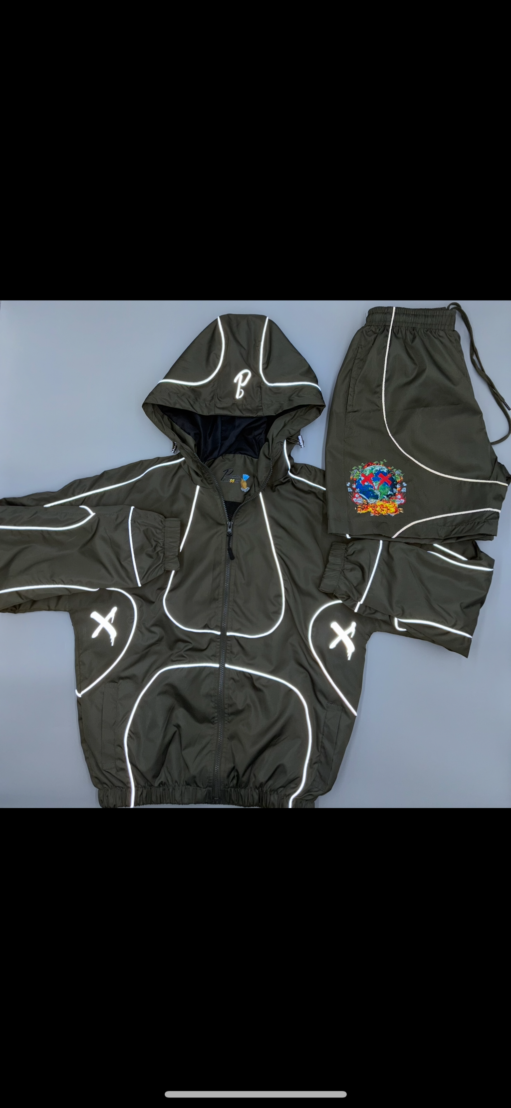 Reflected Windbreaker Set (Olive)