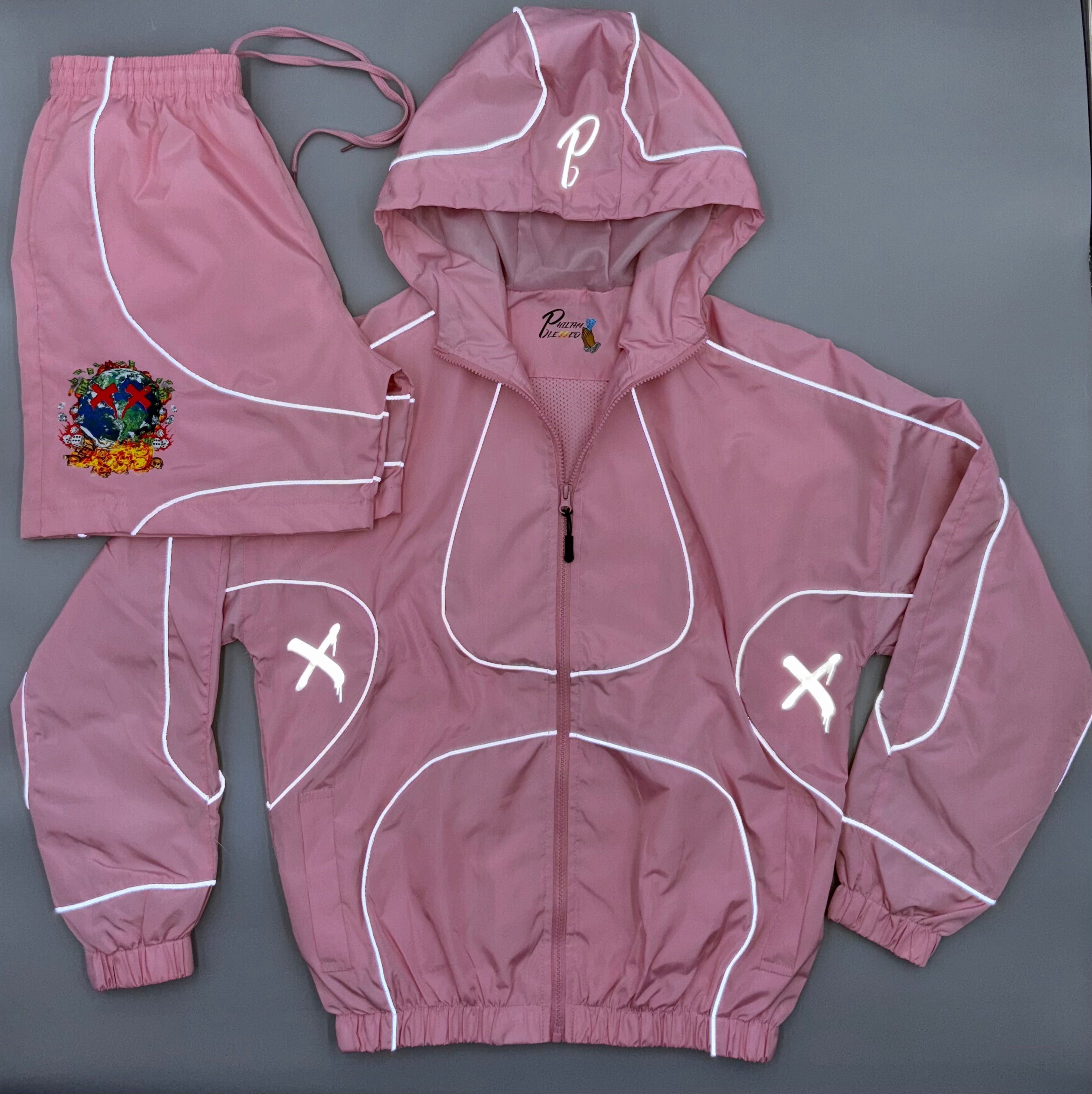 Reflected Windbreaker Set (Salmon)