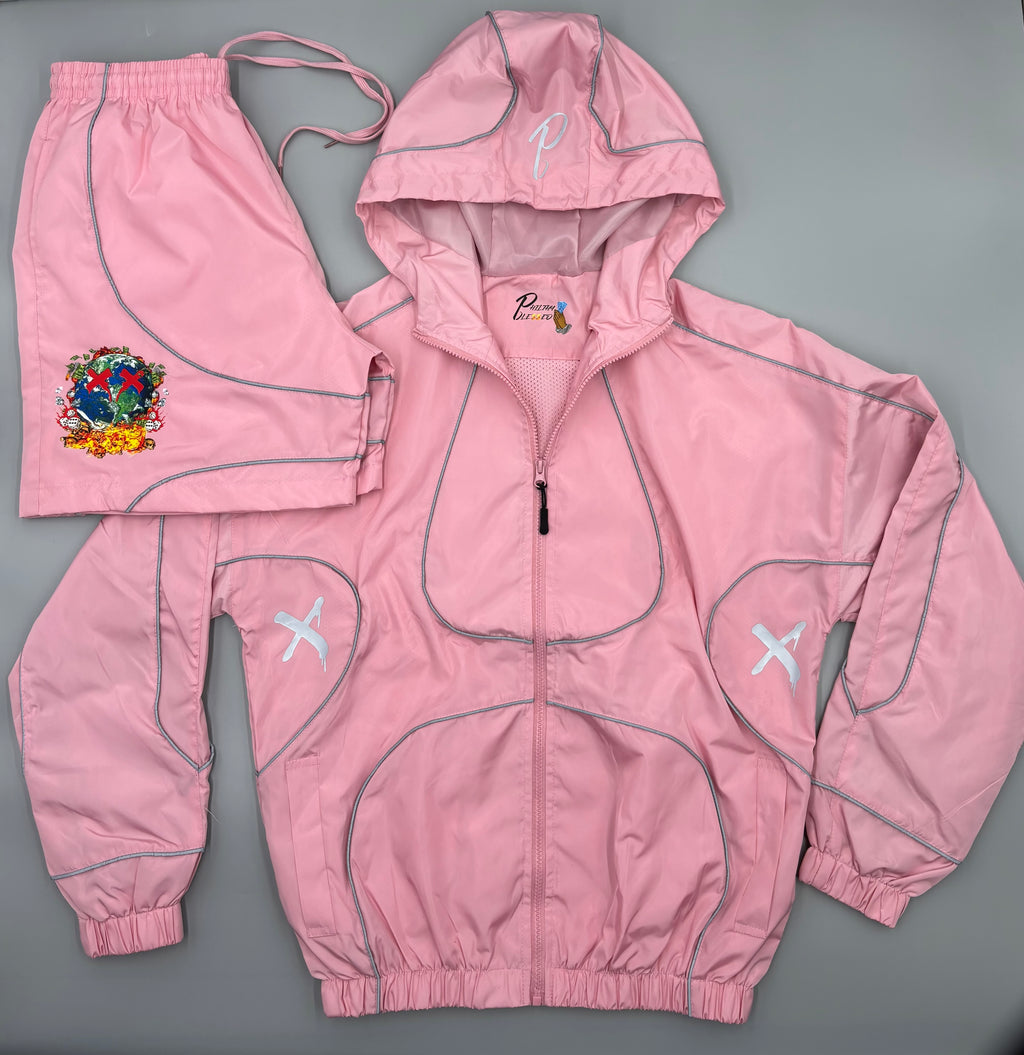 Reflected Windbreaker Set (Salmon)